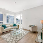 Bright living room with south facing